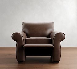 Pearce Roll Arm Leather Recliner