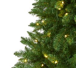 Faux Lit Slim Mountain Pine Tree