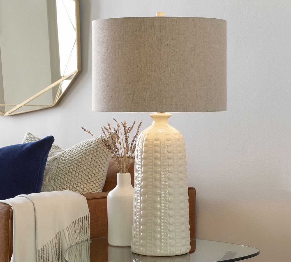 Elder Ceramic 29" Table Lamp, White