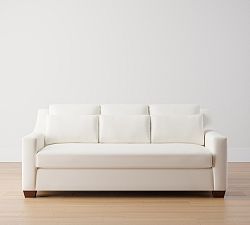 Open Box: York Slope Arm Upholstered Deep Seat Sofa 81" 3x1, Down Blend Wrapped Cushions -Performance Boucle Ivory