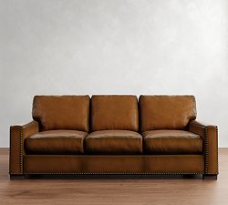 Turner Square Arm Leather Sofa (65"–104") - Thumbnail 3