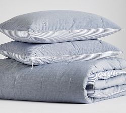 3-Piece Silas Reversible Striped Cotton Comforter &amp; Shams Set
