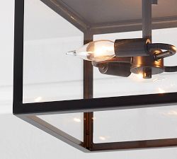 Manor Outdoor Glass &amp; Iron Flush Mount (13&quot;-20&quot;)