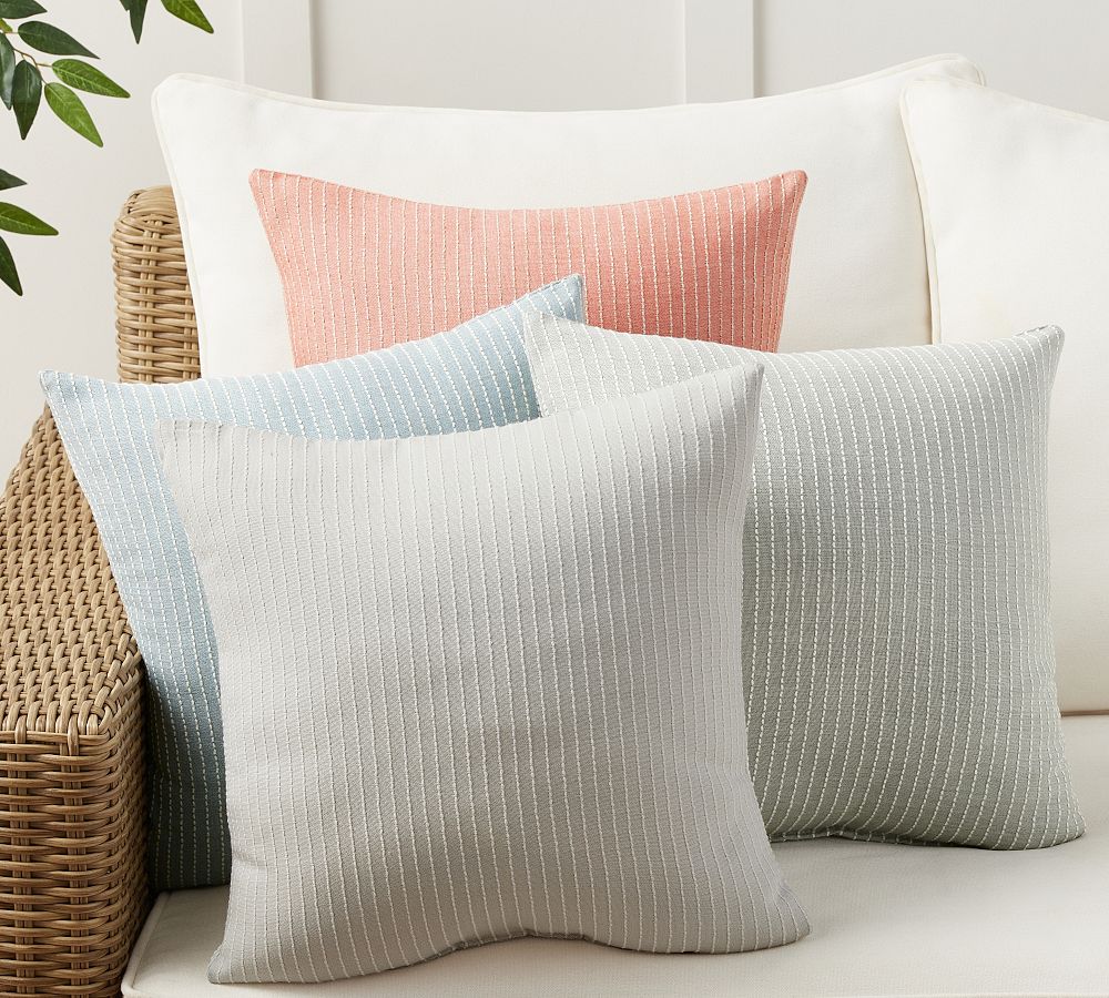 Sunbrella&#174; Pickstitch Striped Outdoor Pillow