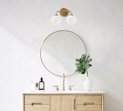 Reagan Milk Double Globe Sconce (17&quot;)