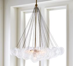 Cooper Glass Bubbled Round Chandelier (28&quot;)