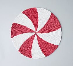 Handcrafted Peppermint Beaded Placemats, Set of 4