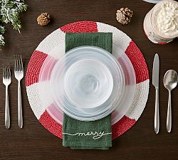 Handcrafted Peppermint Beaded Placemats, Set of 4