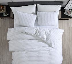 Melia 3-Piece Striped Cotton Duvet Cover &amp; Shams Set