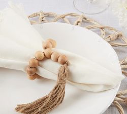 Beaded Tassel Napkin Ring, Set of 4