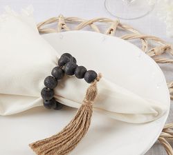 Beaded Tassel Napkin Ring, Set of 4