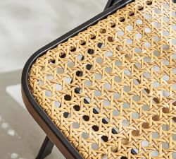 Leucadia Metal &amp; Cane Folding Outdoor Side Chair