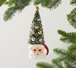 Bottlebrush Christmas Tree Hat Ornaments