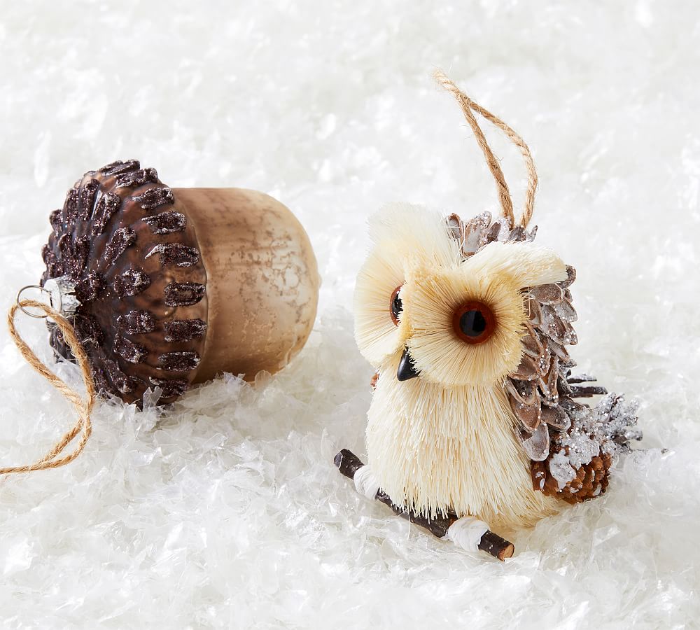 Mercury Glass Woodland Ornaments
