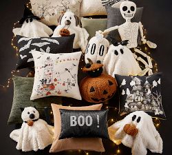 Gus the Ghost with Pumpkin Pillow