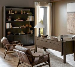 Eric Open Bookcase with Cabinets (68.5&quot;)