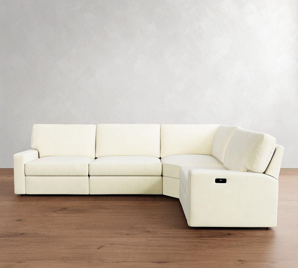 PB Comfort Modern Square Arm Power Reclining Reversible Wedge Sectional - Storage Available (119&quot;-133&quot;)