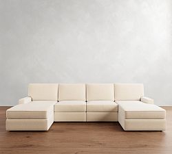 PB Comfort Square Arm Power Reclining Double Chaise Sectional - Storage Available (143&quot;-170&quot;)
