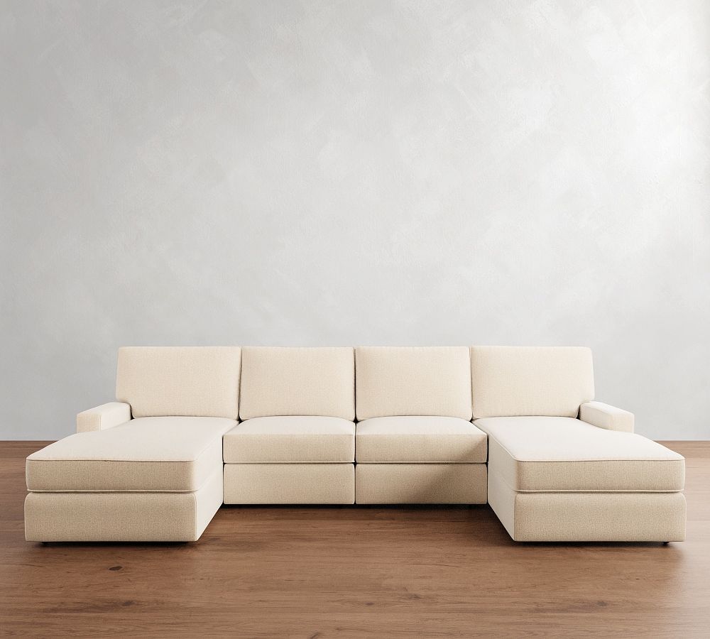 PB Comfort Square Arm Power Reclining Double Chaise Sectional - Storage Available (143&quot;-170&quot;)