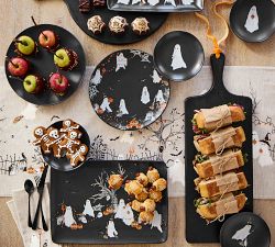 Scary Squad Stoneware Appetizer Plates - Mixed Set of 4