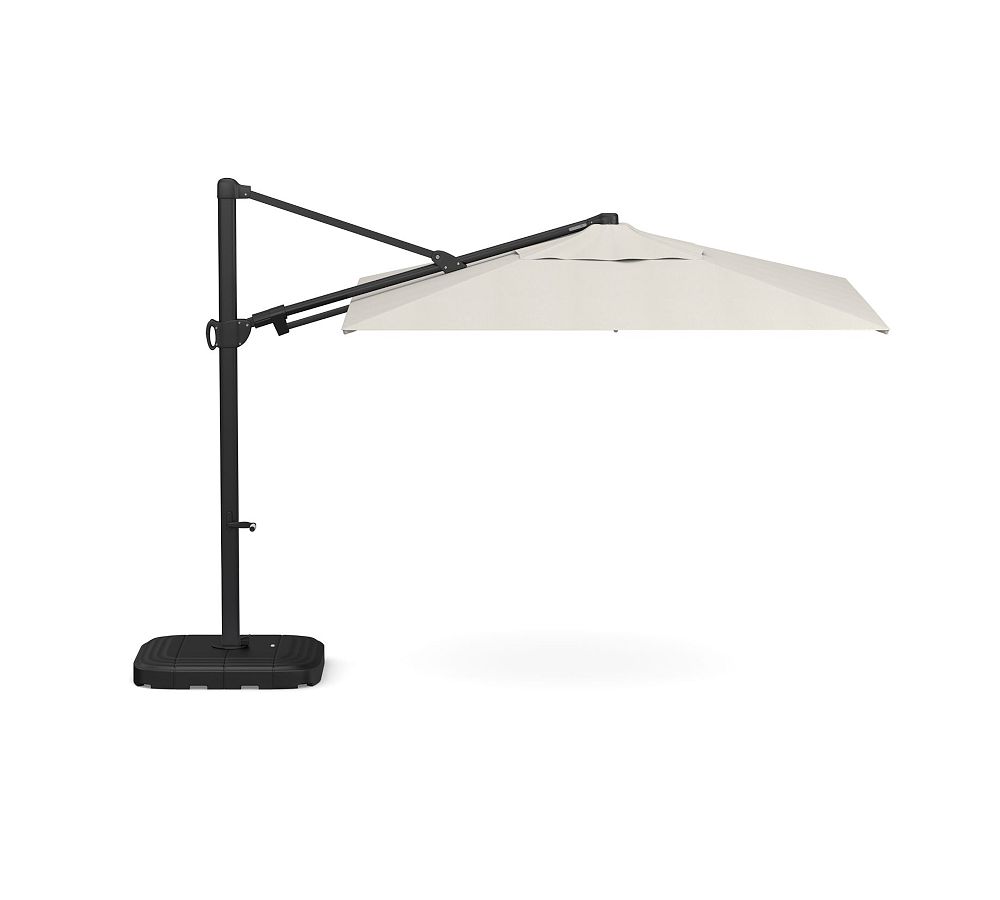 Premium 10' Square Cantilever Outdoor Patio Umbrella - Rustproof Aluminum Frame with Base