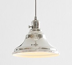 Curved Metal Bell Cord Pendant (10&quot;-13&quot;)