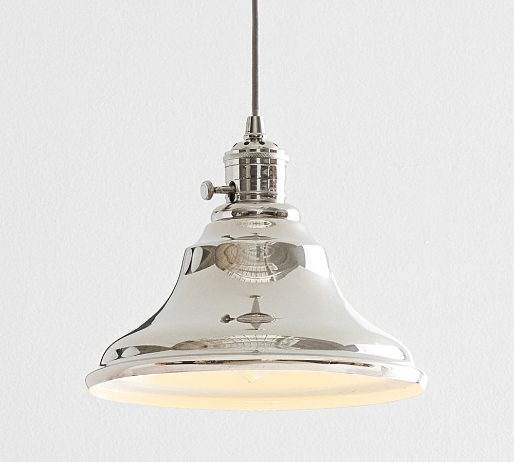 Curved Metal Bell Cord Pendant (10&quot;-13&quot;)