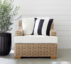 Huntington Wicker Slope Arm Outdoor Lounge Chair
