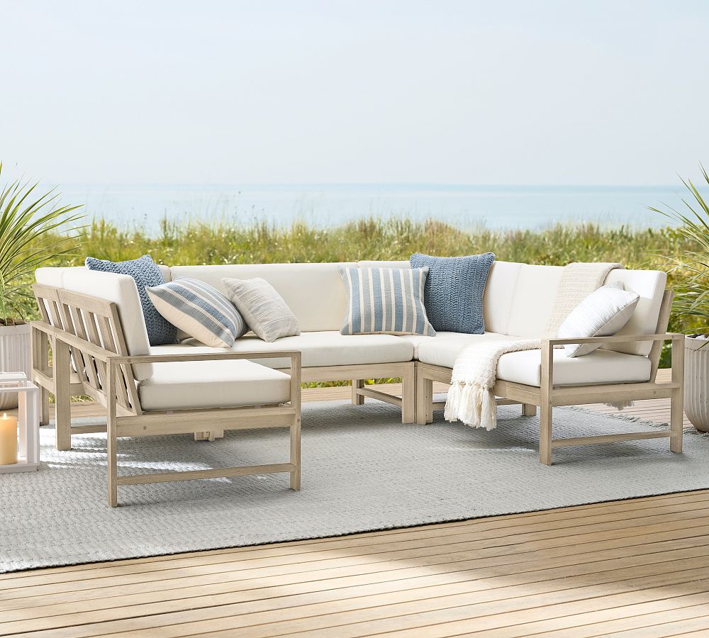 Indio Eucalyptus 5-Piece Loveseat Outdoor Sectional (105&quot;)