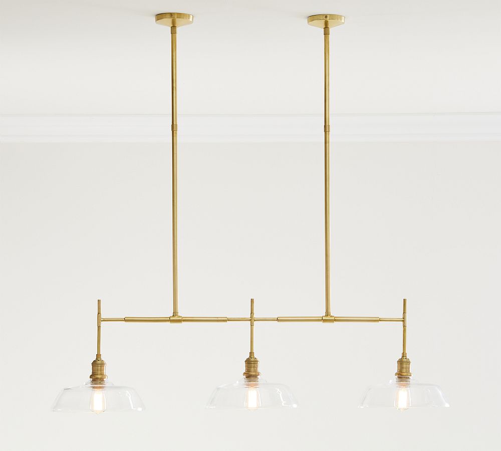 Farmhouse Glass Linear Chandelier (43&quot;)