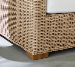 Huntington Wicker Square Arm Outdoor Lounge Chair