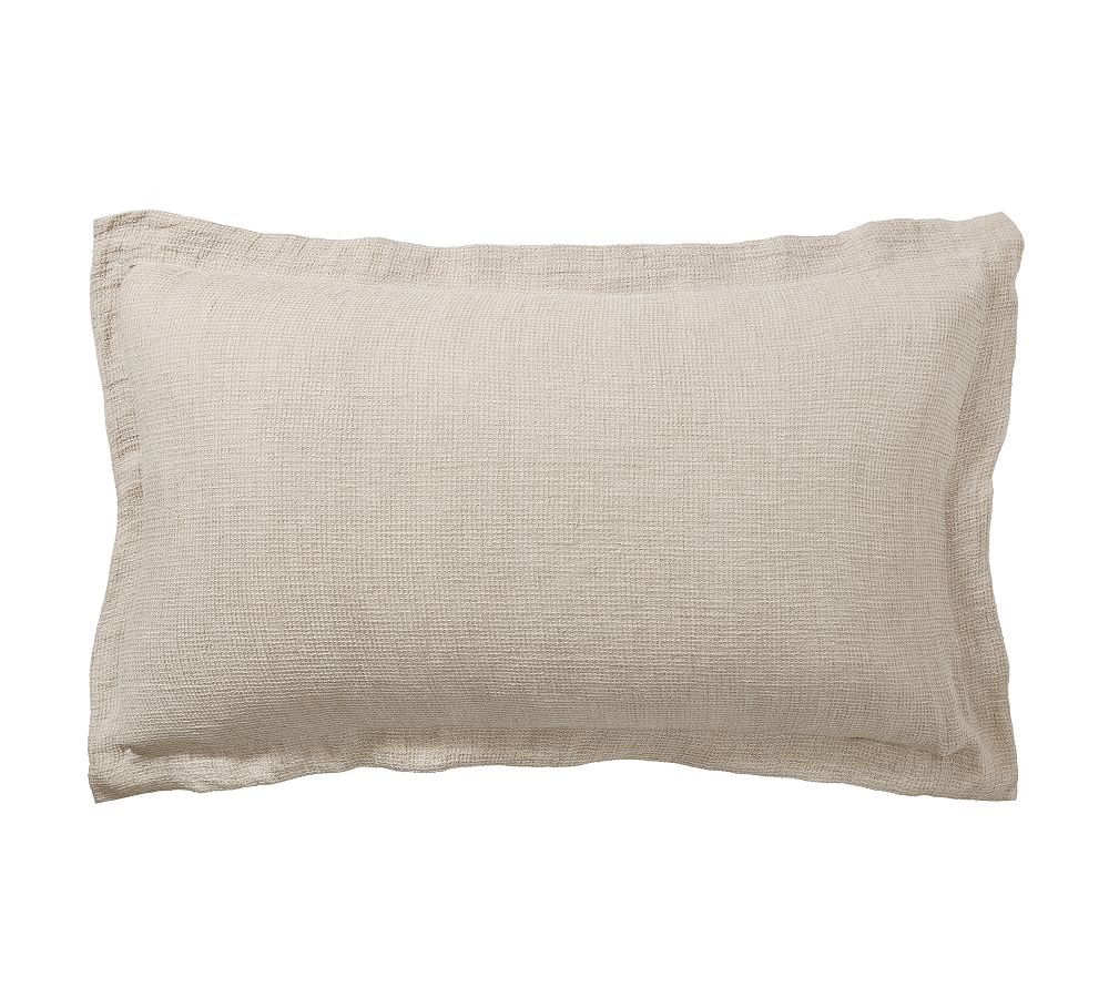 European Flax Linen Waffle King Sham Set of 2 - Color Flax
