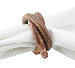 Interlocking Wooden Napkin Rings, Set of 4