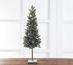 Portable Lit Snowy Pine Tree