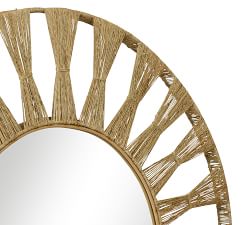 Laguna Jute Round Mirror, 40&quot; x 40&quot;