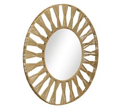 Laguna Jute Round Mirror, 40&quot; x 40&quot;