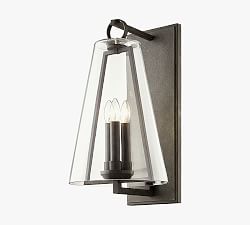 Catri Outdoor Iron &amp; Glass Sconce (16''-23&quot;)