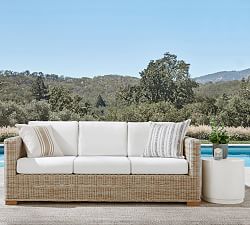 Open Box: Huntington Wicker Square Arm Outdoor Sofa