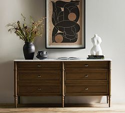 Hugo 6-Drawer Marble Dresser