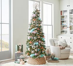 Lit Narrow Jackson Pine Faux Christmas Trees&#8203;