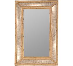 Ash Rattan Wall Mirror, 24&quot; X 36&quot;