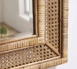 Ash Rattan Wall Mirror, 24&quot; X 36&quot;