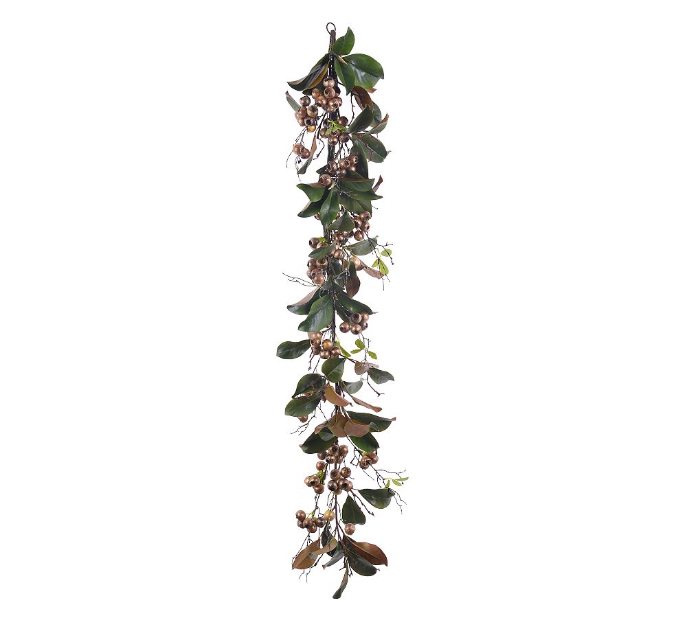 Faux Magnolia &amp; Berry Garland