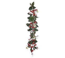 Faux Magnolia &amp; Berry Garland
