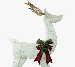 Lit Snow White Reindeer - Set of 2