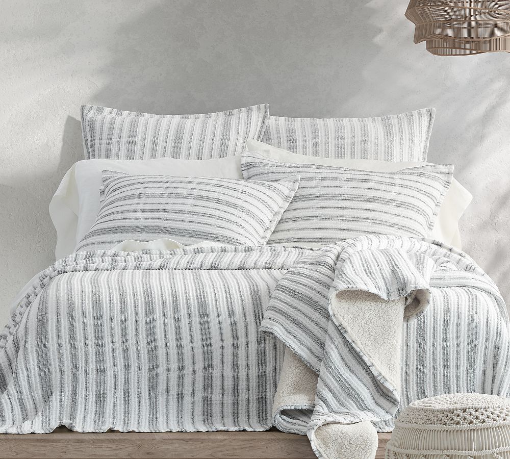 Manon Striped Cotton Coverlet