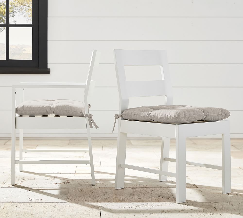 Open Box: Malibu Metal Outdoor Dining Chair &amp; Armchairs, White