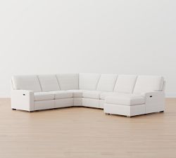 Turner Square Arm Power Reclining L-Shaped Chaise Sectional - Storage Available (146&quot;&ndash;158&quot;)