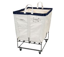 Large Elevated Canvas Laundry Basket with Wheels