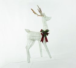 Lit Snow White Reindeer - Set of 2
